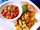 Marinierte Tomaten mit Bratkartoffeln und Eisbein in Aspik - Rezept - Bild Nr. 8260