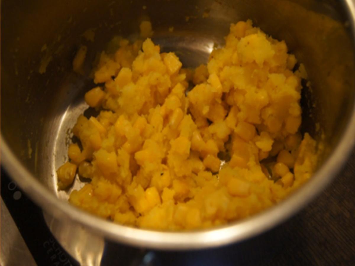 Lachsfilet mit Champignons und Mais-Kartoffel-Stampf - Rezept - Bild Nr. 15