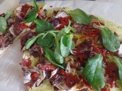 Buttermilch-Flammkuchen mit Radicchio,Feldsalat und Wasabipaste - Rezept - Bild Nr. 8269