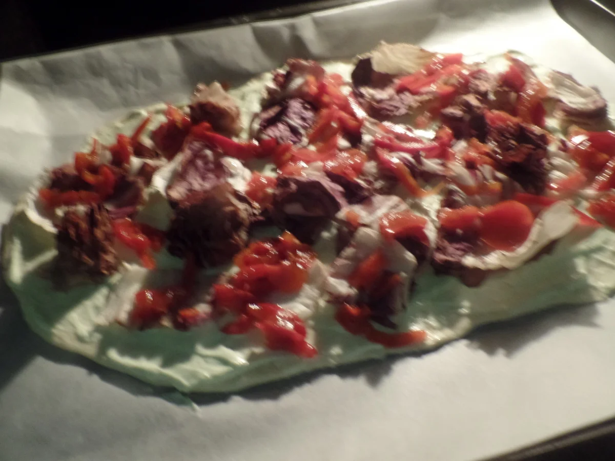 Rezept: Buttermilch-Flammkuchen mit Radicchio,Feldsalat und Wasabipaste Bild Nr. 8280 Buttermilch-Flammkuchen mit Radicchio,Feldsalat und Wasabipaste - Rezept - Bild Nr. 8280