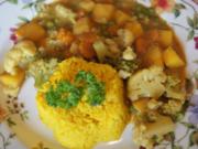 Gemüsemix-Curry und gelber Basmatireis - Rezept - Bild Nr. 2