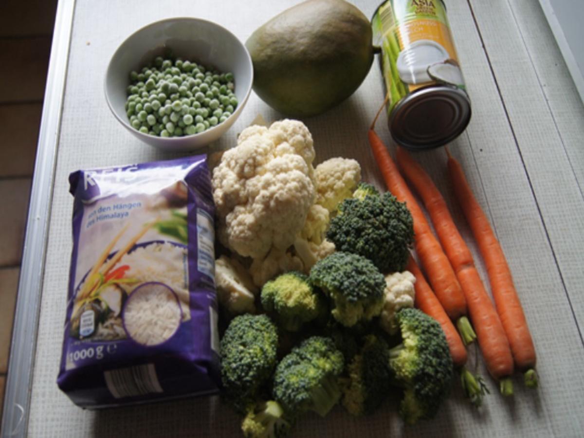 Gemüsemix-Curry und gelber Basmatireis - Rezept - Bild Nr. 3