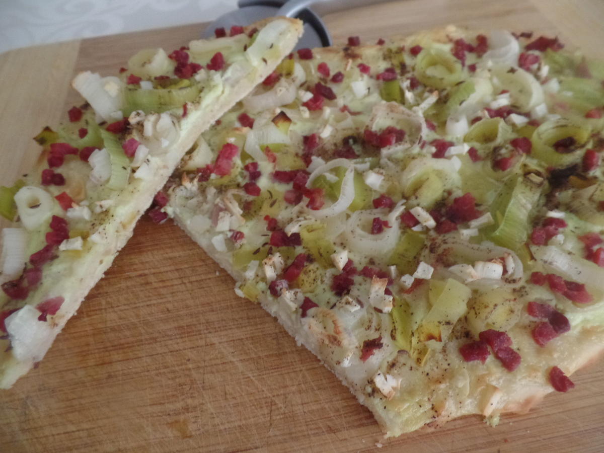 Lauch-Schinken-Flammkuchen - Rezept mit Bild - kochbar.de