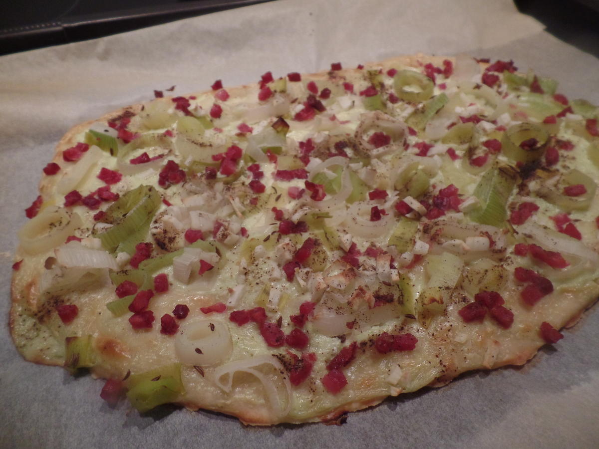 Lauch-Schinken-Flammkuchen - Rezept - Bild Nr. 8