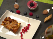 Semmelauflauf aus Milchsemmeln, dazu Brombeereis und Schoko-Mousse - Rezept - Bild Nr. 2