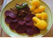 Flickerklops mit Kartoffelpilzen und Rote Bete - Rezept - Bild Nr. 2
