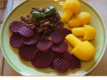 Flickerklops mit Kartoffelpilzen und Rote Bete - Rezept - Bild Nr. 2