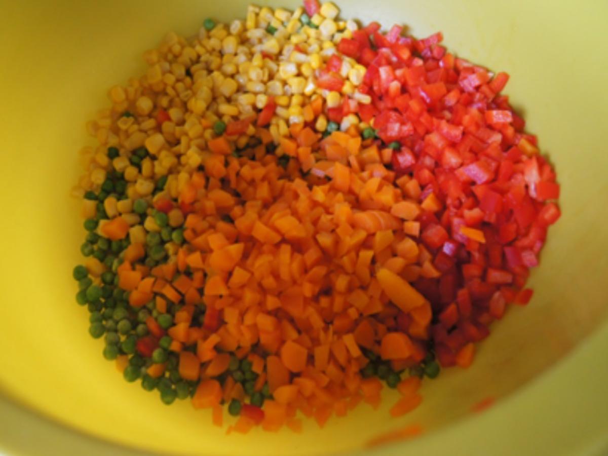 Nudelsalat mit Gabelspaghetti, Gemüse und Eiern - Rezept - Bild Nr. 8376