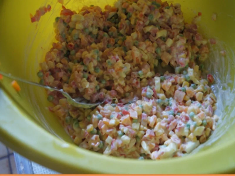 Rezept: Nudelsalat mit Gabelspaghetti, Gemüse und Eiern Bild Nr. 8380 Nudelsalat mit Gabelspaghetti, Gemüse und Eiern - Rezept - Bild Nr. 8380