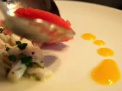 Ceviche mit Shiso-Sorbet an Mango Mozzarella Salat - Rezept - Bild Nr. 2