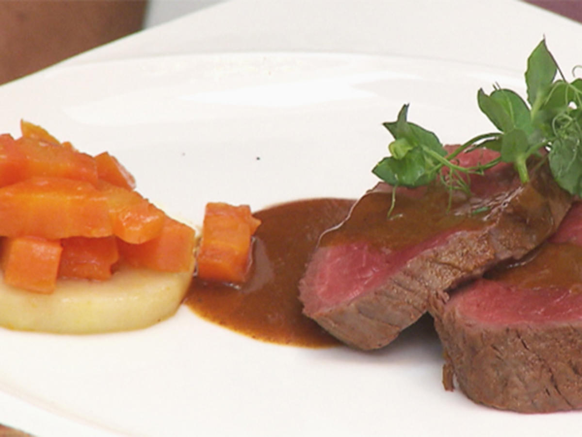 Chateaubriand mit Karotten Birnen Gemüse und Kartoffelgratin - von Das ...