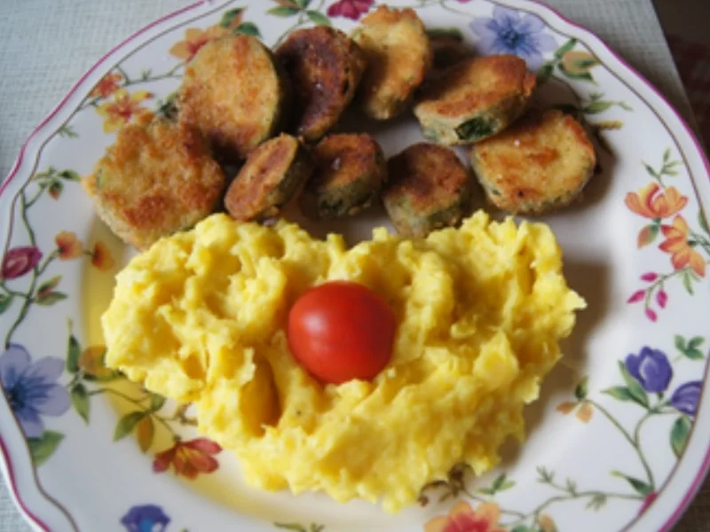 Rezept: Gebratene Zucchini mit Kartoffelstampf Bild Nr. 2 Gebratene Zucchini mit Kartoffelstampf - Rezept - Bild Nr. 2