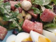 Wasabi Rucula Salat mit Avocado Melone und Passionsfrucht - Rezept - Bild Nr. 8468