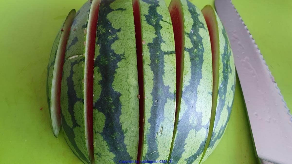 Wasabi Rucula Salat mit Avocado Melone und Passionsfrucht - Rezept - Bild Nr. 8469