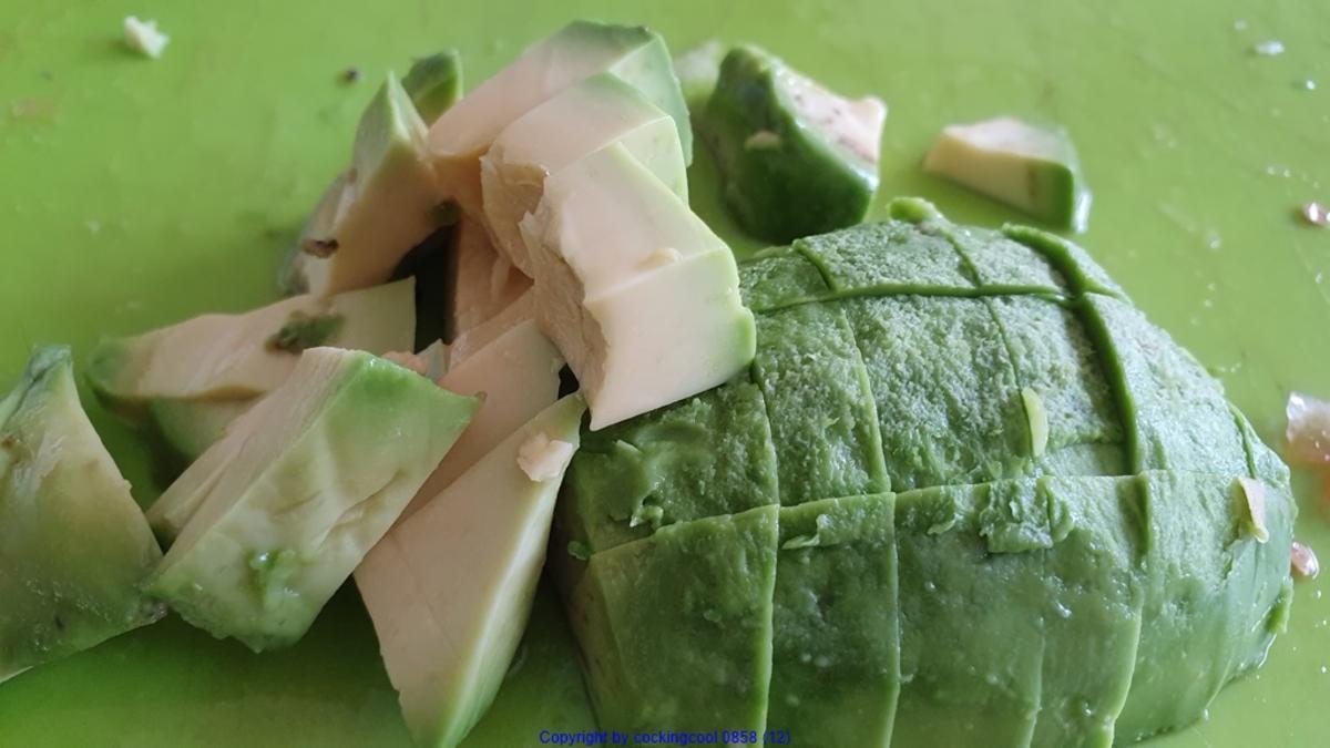 Wasabi Rucula Salat mit Avocado Melone und Passionsfrucht - Rezept - Bild Nr. 8475