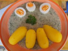 Gekochte Eier mit Dillsauce, Kartoffeln und Romana-Salat - Rezept - Bild Nr. 8471