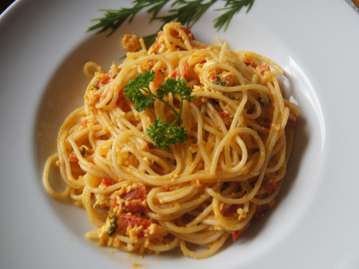 Spaghetti in Chili-Tomaten-Ei-Pfanne - Rezept - Bild Nr. 16