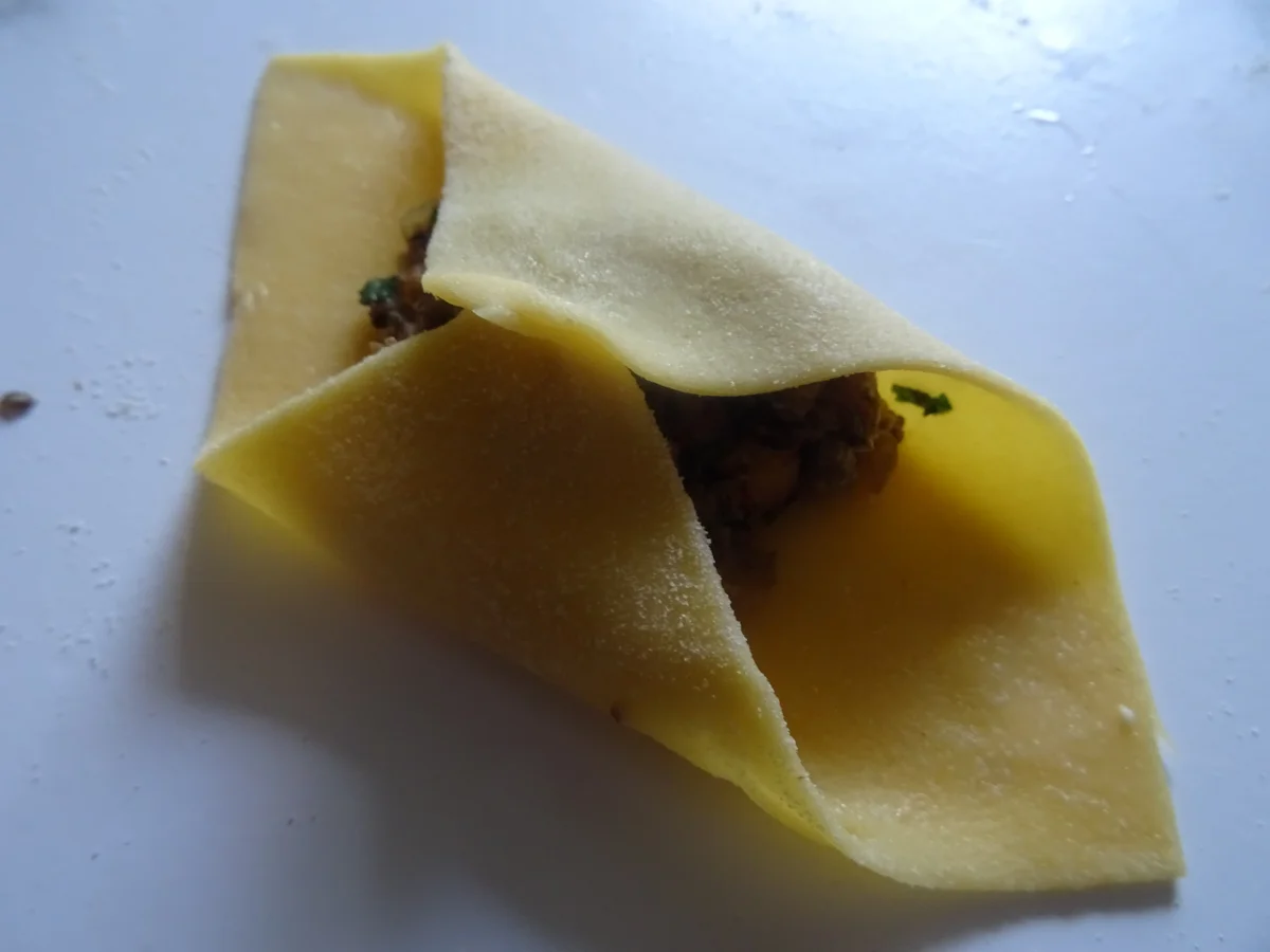 Rezept: Fagottini mit Pilzfüllung und Speck-Sahne-Soße Bild Nr. 8480 Fagottini mit Pilzfüllung und Speck-Sahne-Soße - Rezept - Bild Nr. 8480