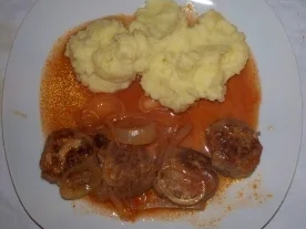 Rezept: Hackklößchen mit "Zwiwwlditsche" Hackklößchen mit "Zwiwwlditsche" - Rezept