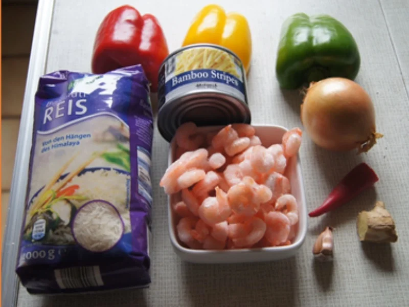 Garnelen-Gemüse-Wok mit Basmatireis - Rezept - Bild Nr. 3