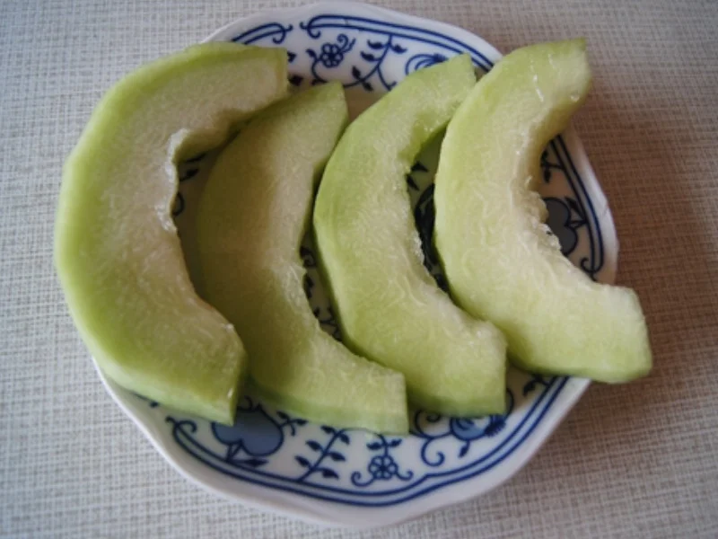 Rezept: Spitzpaprika-Honigmelonen-Salsa mit Rotbarschfilet und Honigmelonen-Spalten Bild Nr. 8577 Spitzpaprika-Honigmelonen-Salsa mit Rotbarschfilet und Honigmelonen-Spalten - Rezept - Bild Nr. 8577