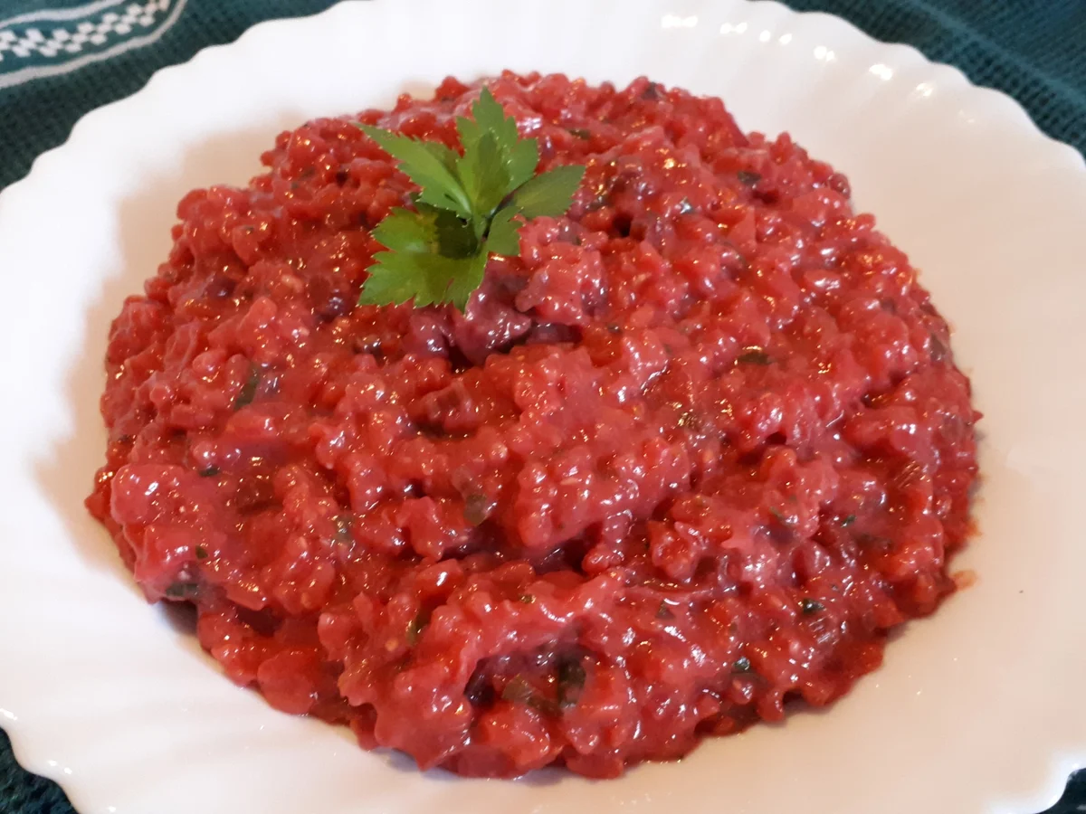 Rote Bete Risotto mit Kräuter-Zwiebel-Salat - Rezept - Bild Nr. 8570