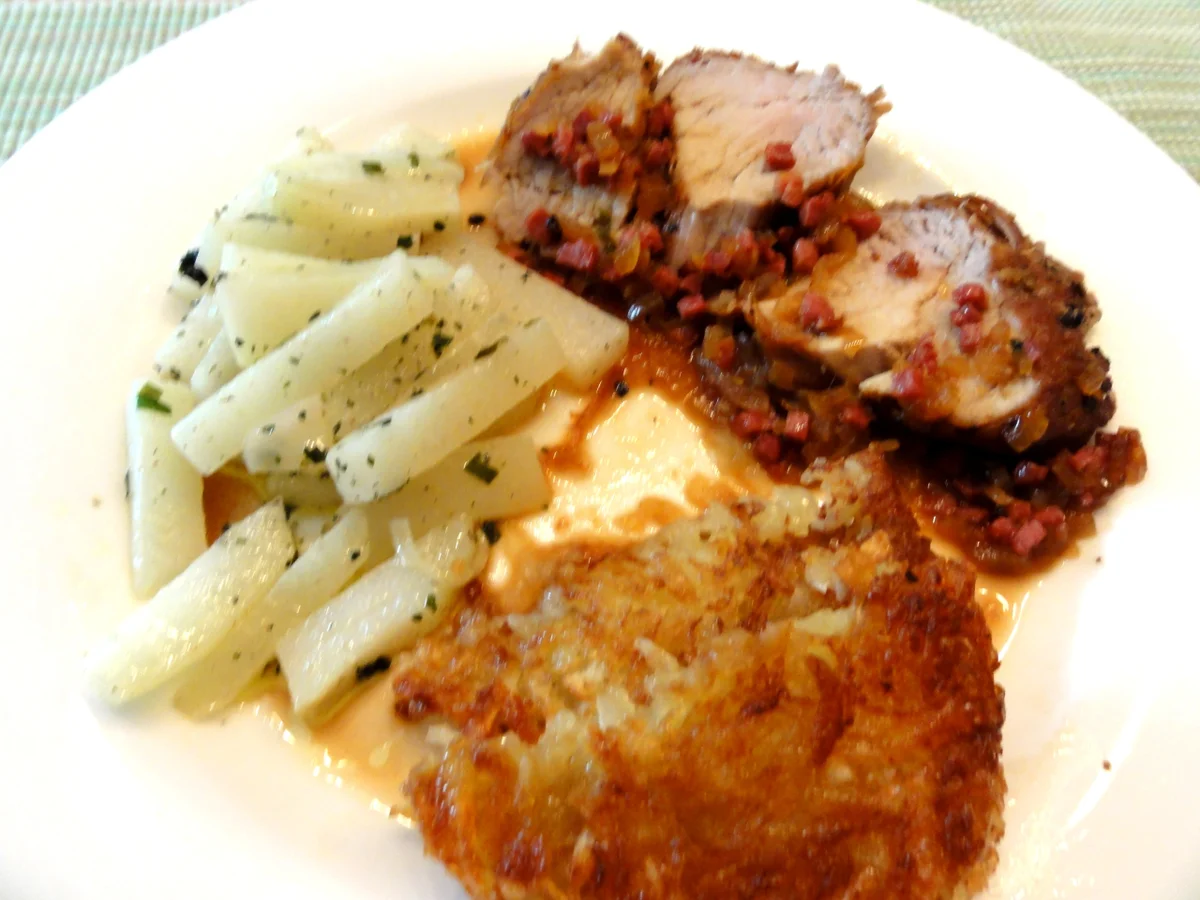 Schweinefilet an Specksauce, Rösti + Kohlrabistifte= kochbar Challenge 8.0 (August 2019) - Rezept - Bild Nr. 8569