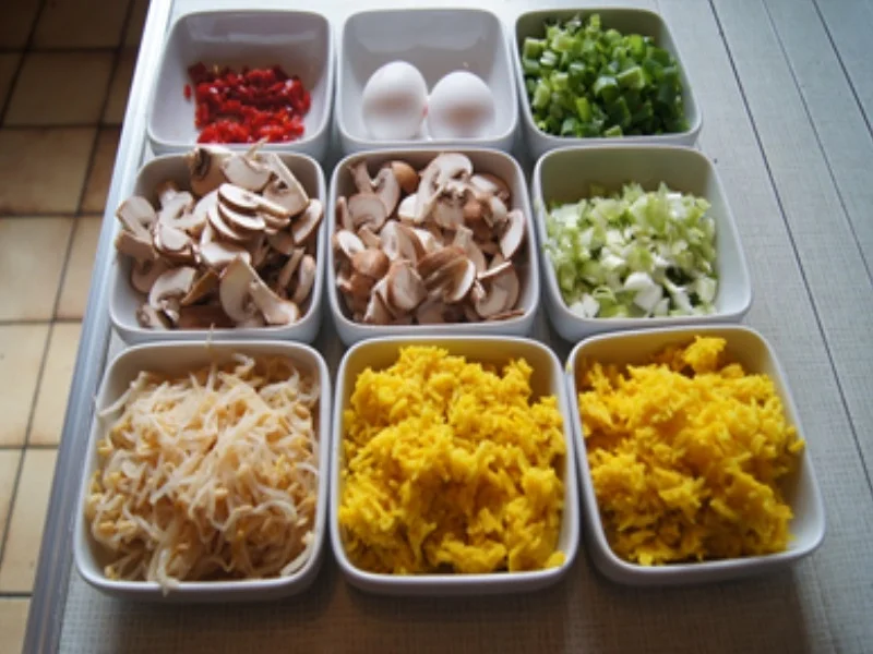 Rezept: Champignon-Gemüse-Reis-Pfanne mit Spiegelei Bild Nr. 4 Champignon-Gemüse-Reis-Pfanne mit Spiegelei - Rezept - Bild Nr. 4