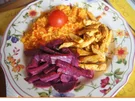 Rezept: Putenbrustfilet mit Tomatenreis und Rote Bete Salat Bild Nr. 8601 Putenbrustfilet mit Tomatenreis und Rote Bete Salat - Rezept - Bild Nr. 8601