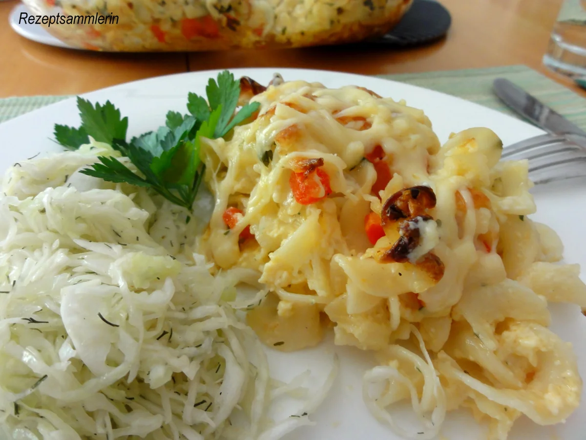 Nudeln:   NUDELAUFLAUF mit Krautsalat (Jeromakohl) - Rezept - Bild Nr. 8607