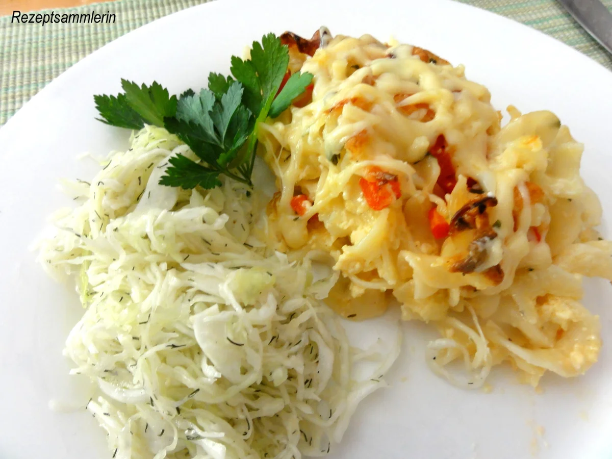Nudeln:   NUDELAUFLAUF mit Krautsalat (Jeromakohl) - Rezept - Bild Nr. 8608