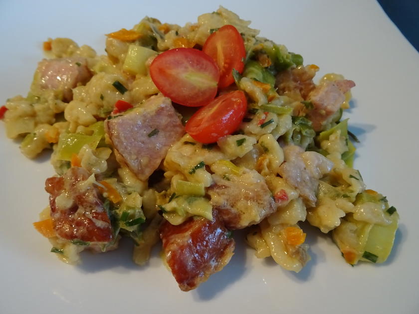 Kasseler Lauch Pfanne mit Knöpfle - schnell &amp; einfach - von barbara62