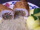 Hühnerfilet gefüllt,  in einer Porreespecksauce - Rezept - Bild Nr. 8707