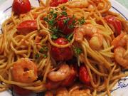 Spaghetti mit Brunch und Garnelen - Rezept - Bild Nr. 2