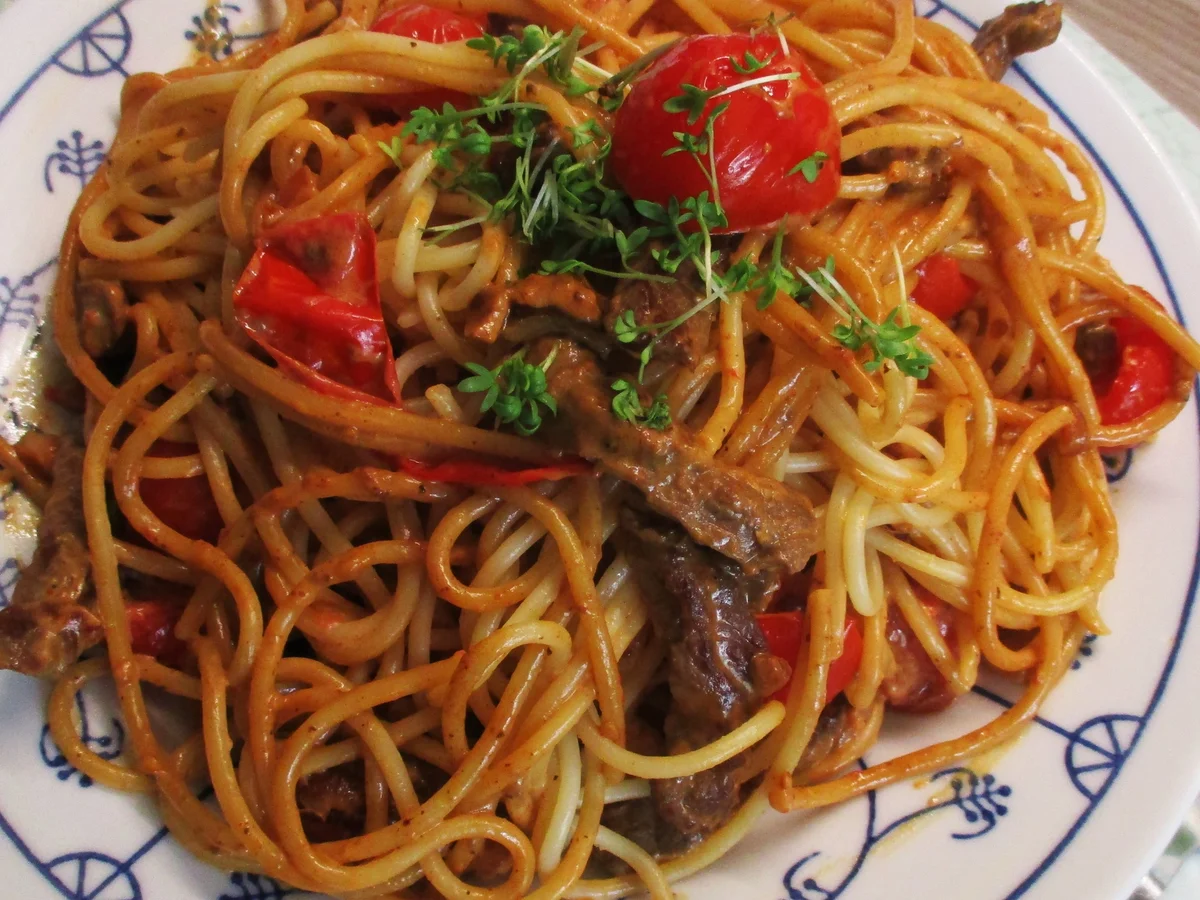 Spaghetti mit Brunch und Garnelen - Rezept - Bild Nr. 3