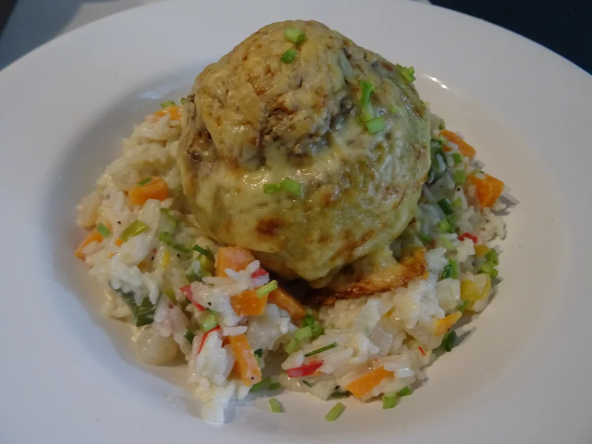 Rezept: Gefüllte Kohlrabi auf Rahm-Gemüse-Reis Bild Nr. 8720 Gefüllte Kohlrabi auf Rahm-Gemüse-Reis - Rezept - Bild Nr. 8720