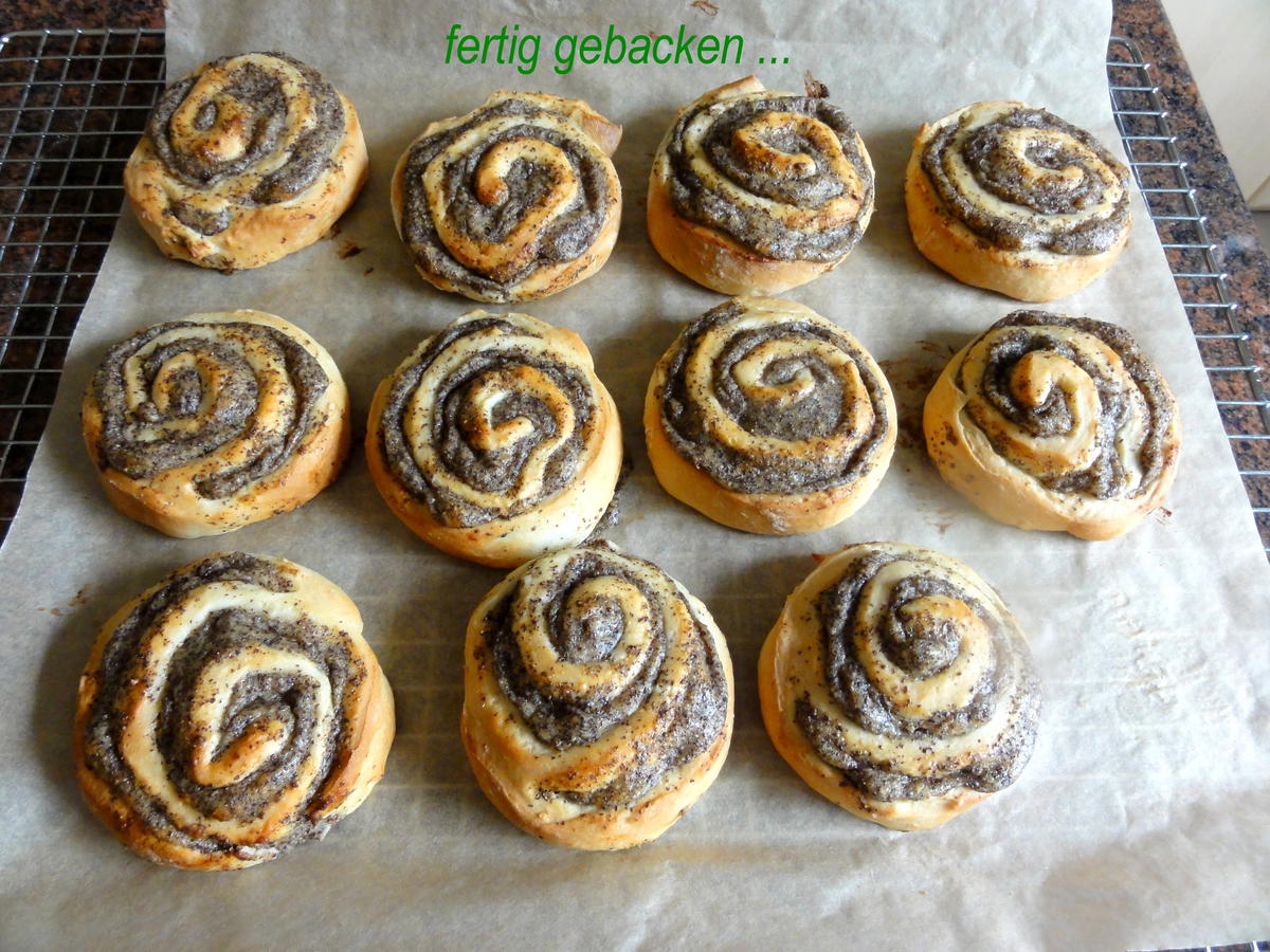 Hefeteig: MOHN ~ PUDDING ~ SCHNECKEN - einfach - von Rezeptsammlerin