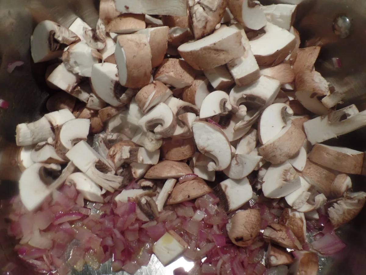 Bandnudeln mit Champigons-Spinat-Frischkäsesauce und Spiegeleiern - Rezept - Bild Nr. 8752