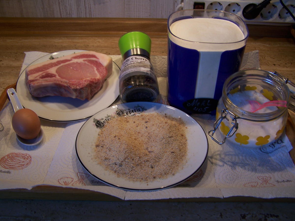 Stroh - Schwein-Kotelett und Còte de Boeuf vom Rind u. Kartoffelsalat - Rezept - Bild Nr. 8777
