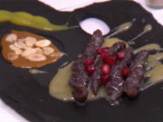 Schokopasta mit Karamellsoße, Granatapfelkernen und Karamellchip - Rezept - Bild Nr. 2