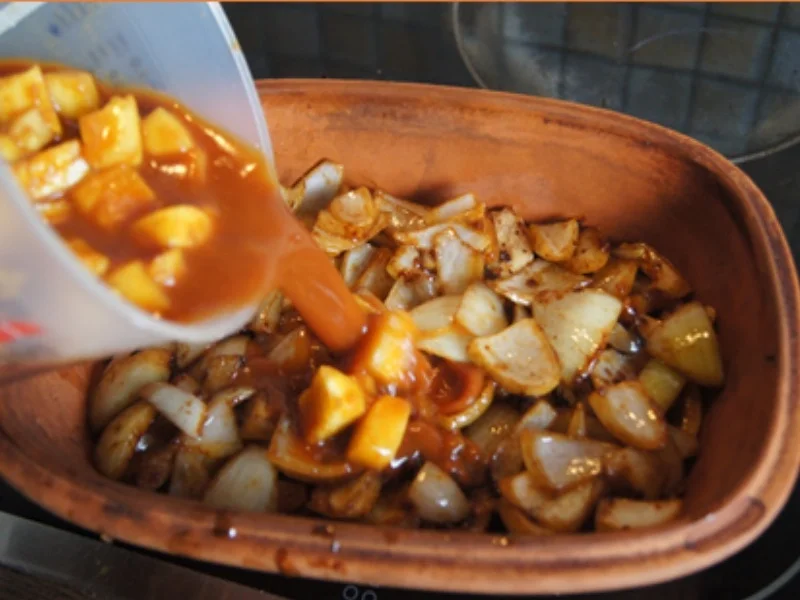 Schweinefilet süß-sauer im Römertopf mit Curry-Basmatireis - Rezept - Bild Nr. 16