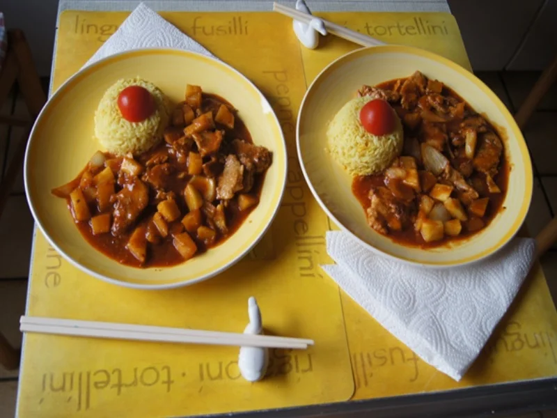 Schweinefilet süß-sauer im Römertopf mit Curry-Basmatireis - Rezept - Bild Nr. 22