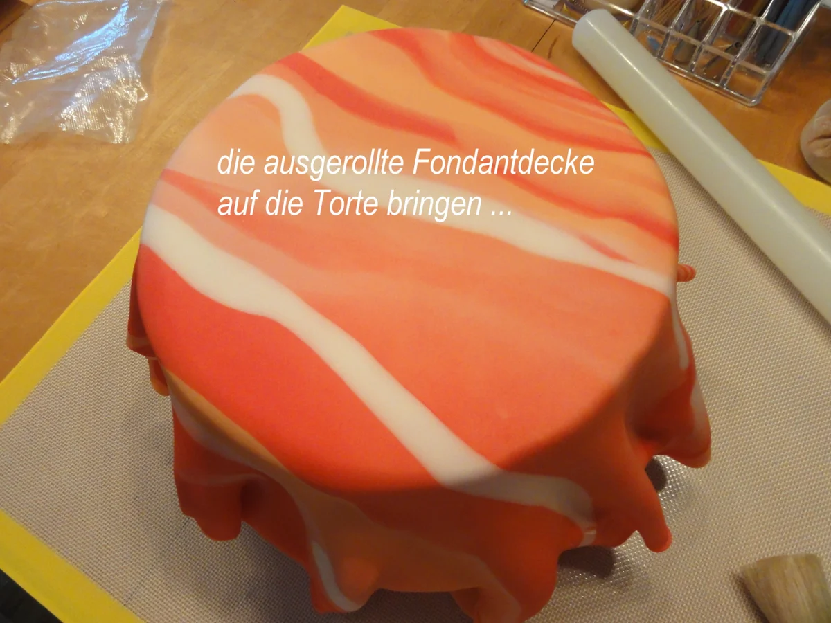 Rührteig:   SCHACHBRETT~TORTE mit Fondant-Deko - Rezept - Bild Nr. 8869