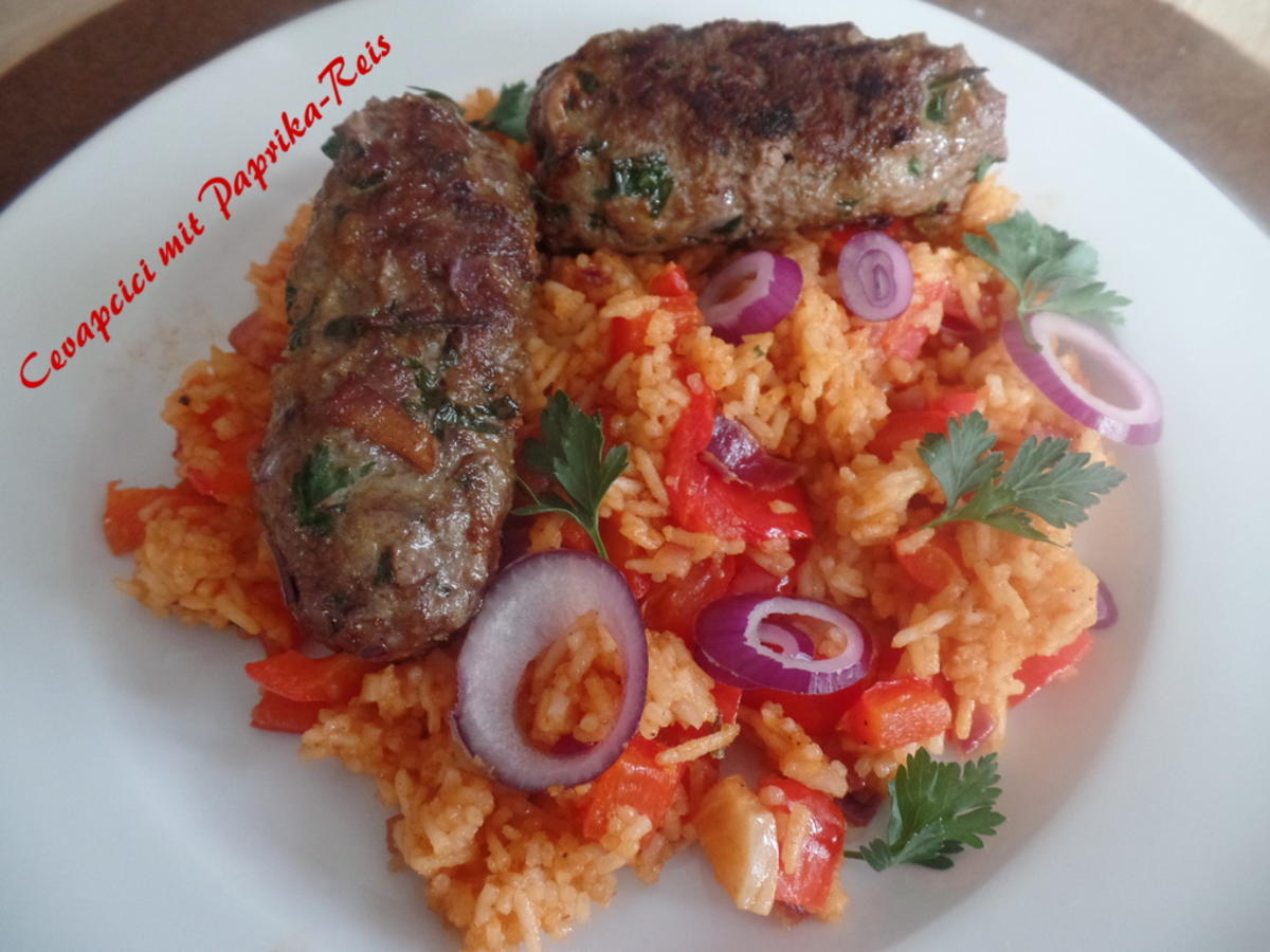 Cevapcici mit Paprika-Reis - Rezept mit Bild - kochbar.de