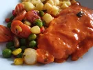 Putenschnitzel- Tomatensosse- Gemüsemix- Kartoffelwürfel - Rezept - Bild Nr. 2