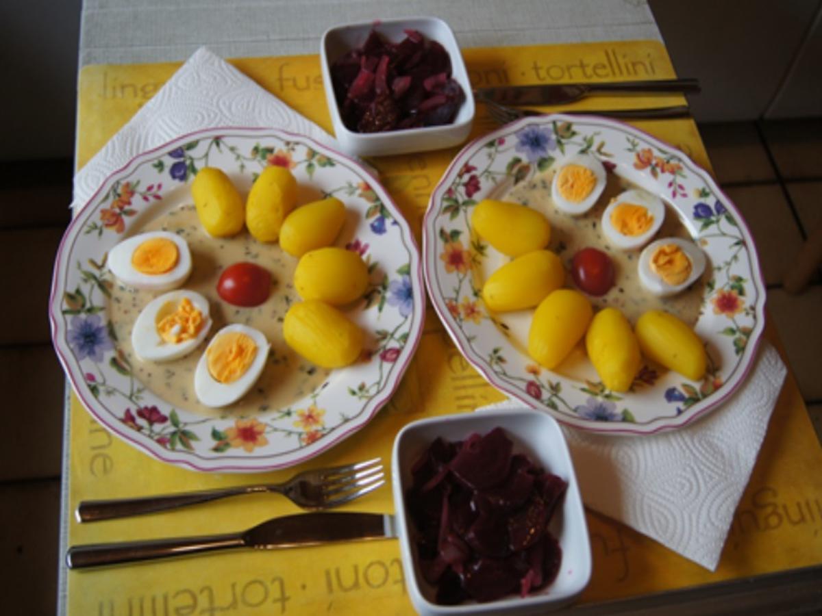 Eier in Senfsauce mit Drillingen und Rote Bete süßsauer - Rezept - Bild Nr. 18
