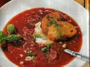 Flüssige Pizza mit Salami - Rezept