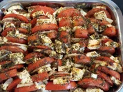 Gebackene Tomaten mit Zwiebeln und Schafskäse in Olivenöl - Rezept - Bild Nr. 8957