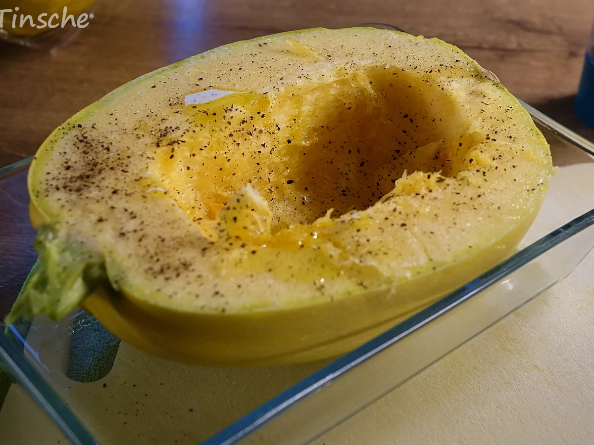 Spaghettikürbis nach alla Carbonara - Rezept - Bild Nr. 5