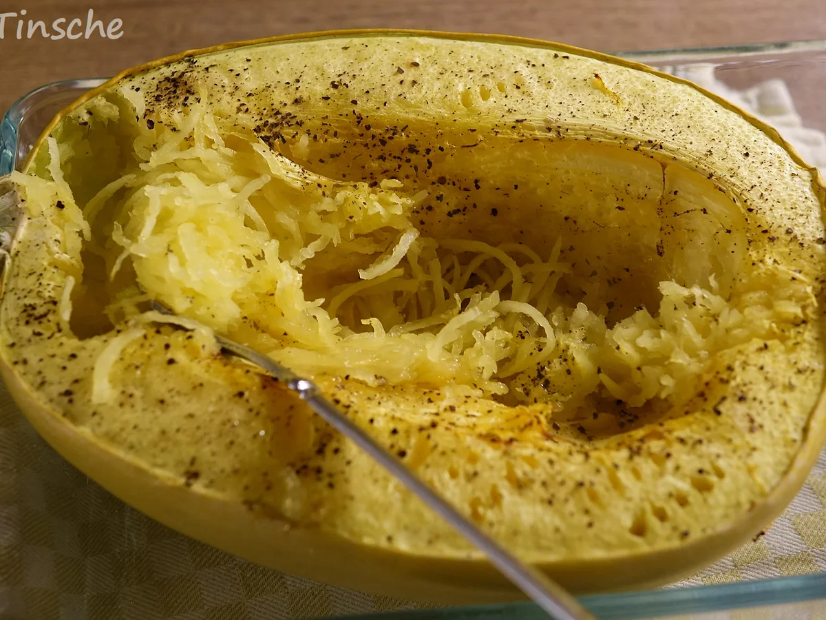 Spaghettikürbis nach alla Carbonara - Rezept - Bild Nr. 7
